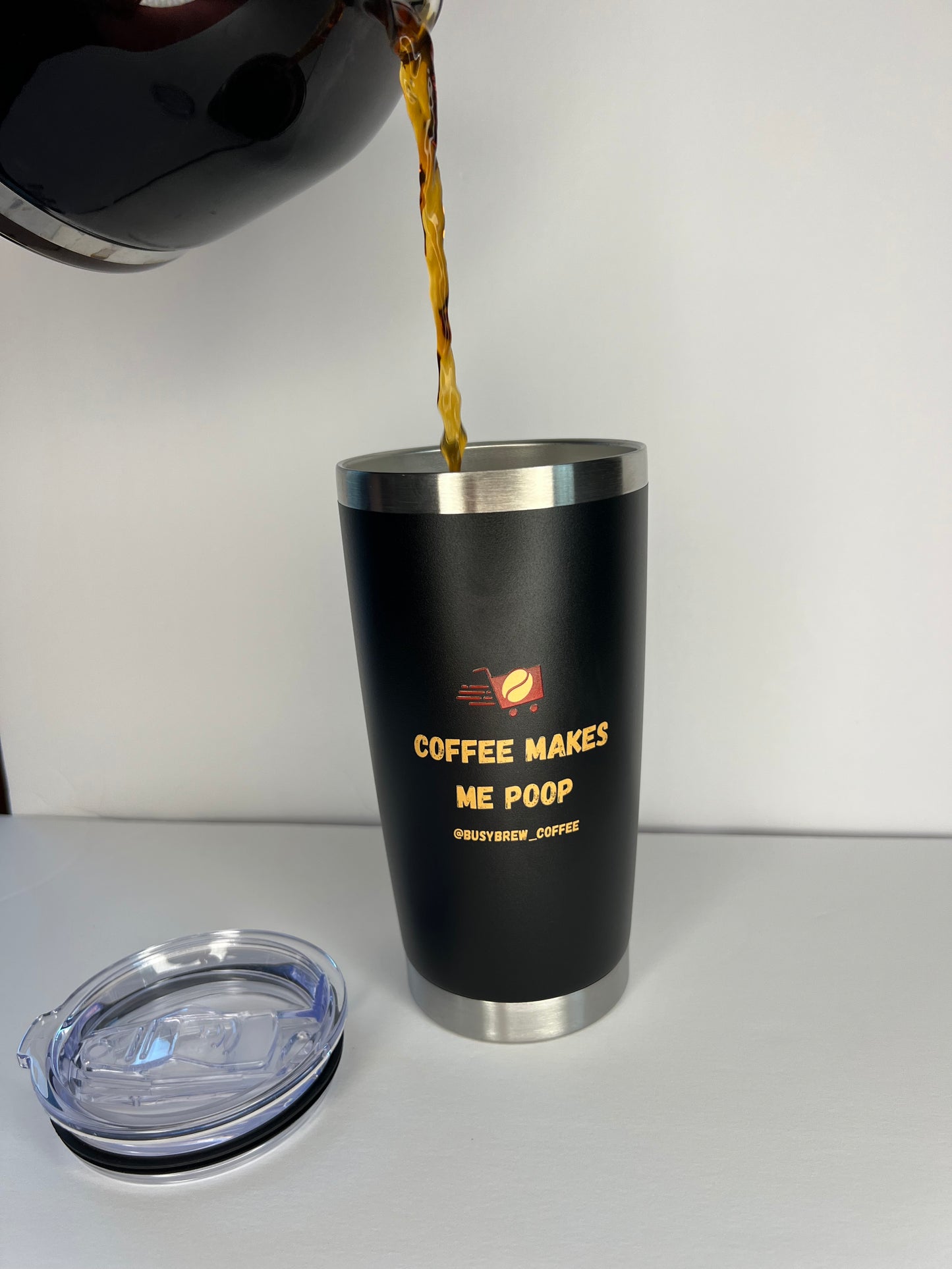 Black "Coffee Makes Me Poop" 20oz Tumbler